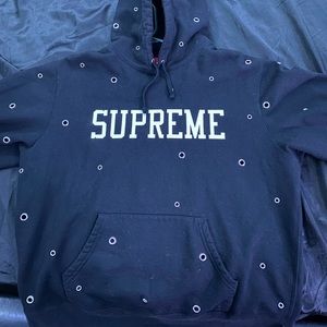 (REAL) Supreme Eyelet Hoodie (black)